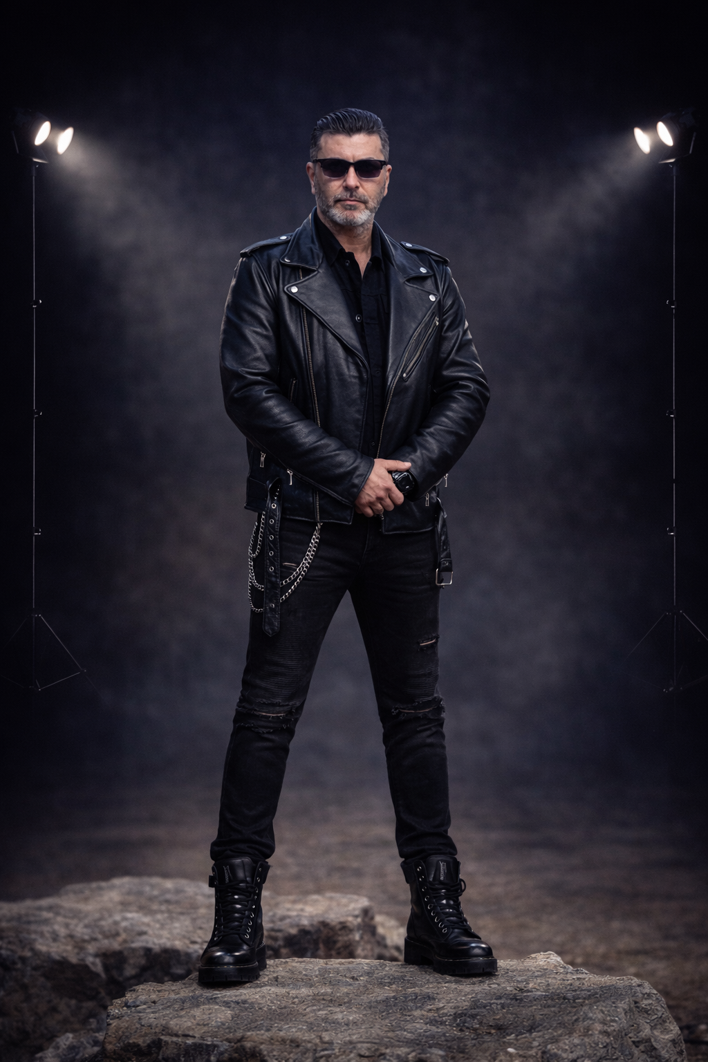 Sorin Ristea - Official Photo with Skull Pattern Jacket