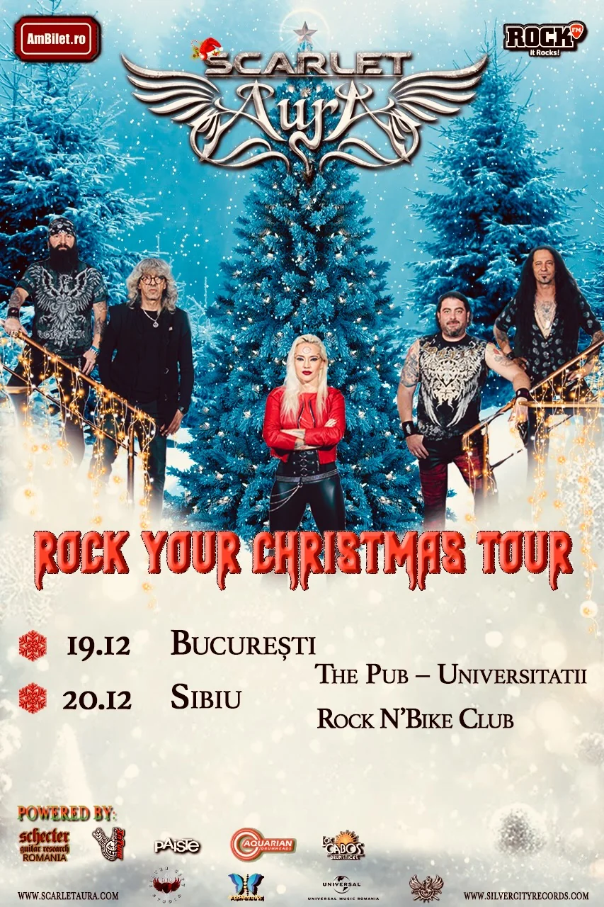 Scarlet Aura - Rock Your Christmas Tour 2025 Official Poster